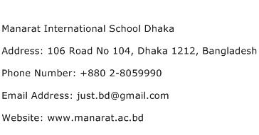 Manarat International School Dhaka Address Contact Number