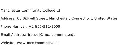 Manchester Community College Ct Address Contact Number