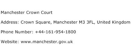 Manchester Crown Court Address Contact Number