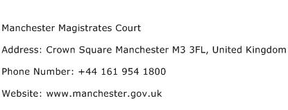 Manchester Magistrates Court Address Contact Number