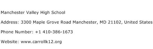 Manchester Valley High School Address Contact Number