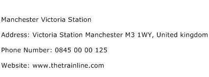 Manchester Victoria Station Address Contact Number