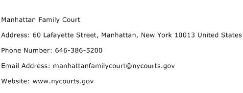 Manhattan Family Court Address Contact Number