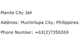 Manila City Jail Address Contact Number