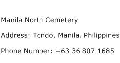 Manila North Cemetery Address Contact Number