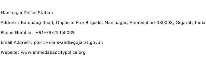 Maninagar Police Station Address Contact Number