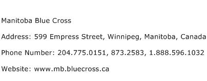 Manitoba Blue Cross Address Contact Number