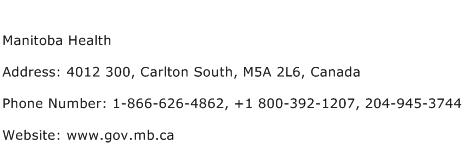 Manitoba Health Address Contact Number