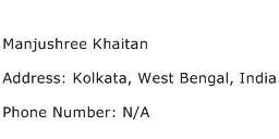 Manjushree Khaitan Address Contact Number