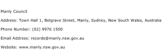 Manly Council Address Contact Number
