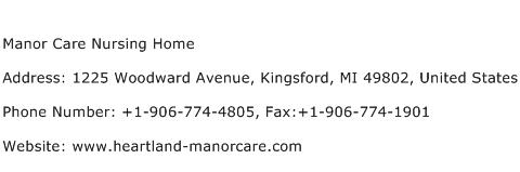 Manor Care Nursing Home Address Contact Number