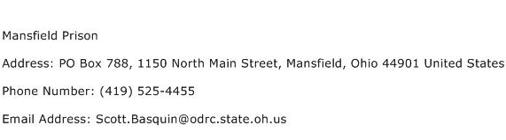 Mansfield Prison Address Contact Number