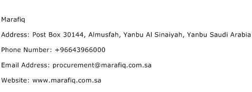 Marafiq Address Contact Number