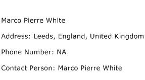Marco Pierre White Address Contact Number