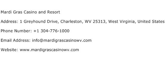 Mardi Gras Casino and Resort Address Contact Number