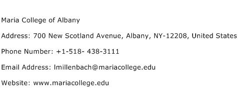 Maria College of Albany Address Contact Number