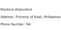 Marikina Watershed Address Contact Number