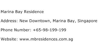 Marina Bay Residence Address Contact Number