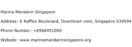 Marina Mandarin Singapore Address Contact Number