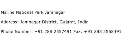 Marine National Park Jamnagar Address Contact Number