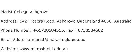 Marist College Ashgrove Address Contact Number