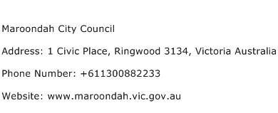 Maroondah City Council Address Contact Number