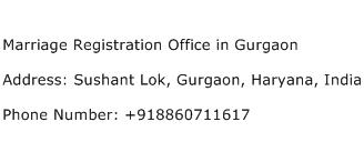 Marriage Registration Office in Gurgaon Address Contact Number