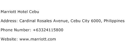 Marriott Hotel Cebu Address Contact Number