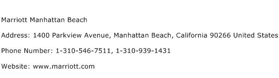 Marriott Manhattan Beach Address Contact Number