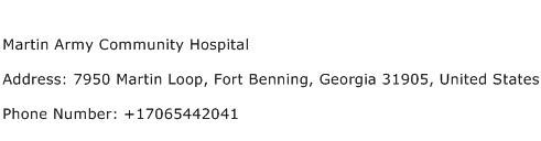 Martin Army Community Hospital Address Contact Number