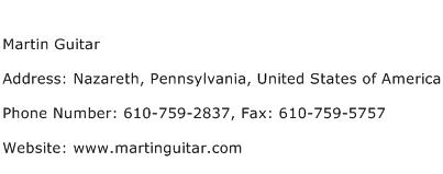 Martin Guitar Address Contact Number