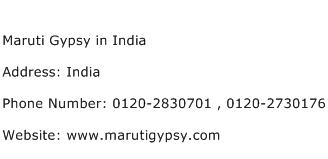 Maruti Gypsy in India Address Contact Number
