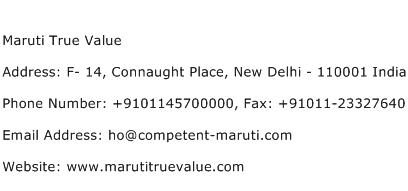 Maruti True Value Address Contact Number