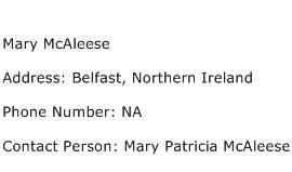Mary McAleese Address Contact Number