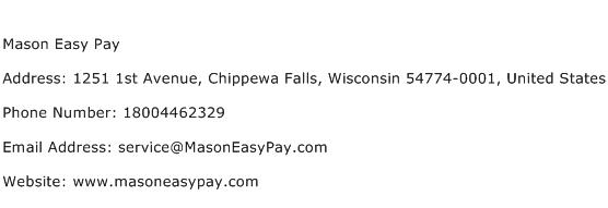 Mason Easy Pay Address Contact Number