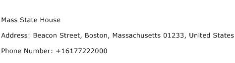 Mass State House Address Contact Number