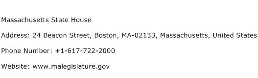 Massachusetts State House Address Contact Number