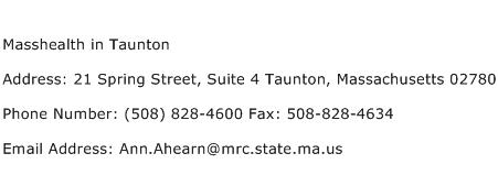Masshealth in Taunton Address Contact Number