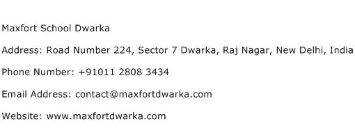 Maxfort School Dwarka Address Contact Number