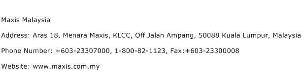 Maxis Malaysia Address Contact Number