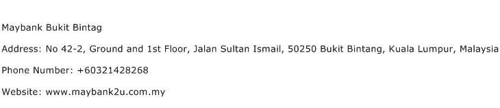 Maybank Bukit Bintag Address Contact Number