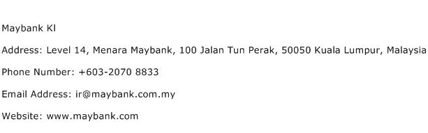 Maybank Kl Address Contact Number