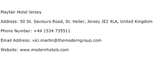 Mayfair Hotel Jersey Address Contact Number