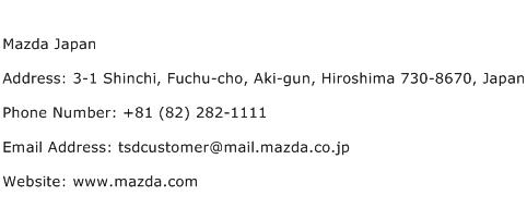 Mazda Japan Address Contact Number