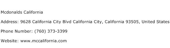 Mcdonalds California Address Contact Number