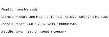 Mead Johnson Malaysia Address Contact Number