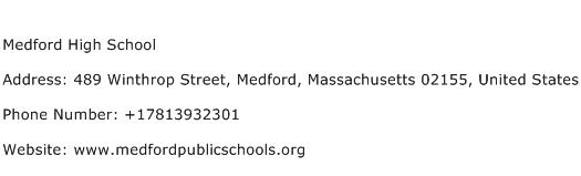 Medford High School Address Contact Number