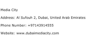 Media City Address Contact Number
