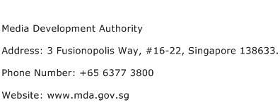 Media Development Authority Address Contact Number