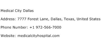Medical City Dallas Address Contact Number